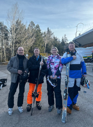 OSH staff getting ready to go skiing
