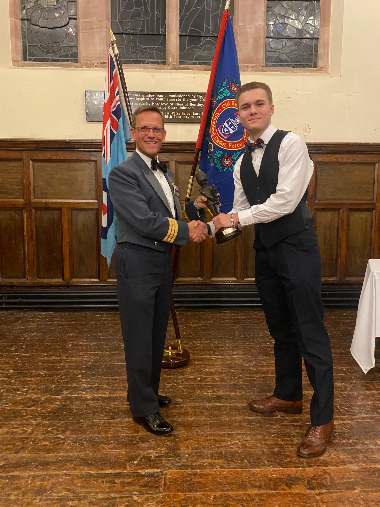Sgt Pickering collects his Best Turned-Out Cadet award