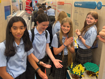 Students participate in activities in the rail museum