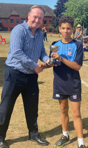 Jude collects his Junior Victor Ludorum trophy