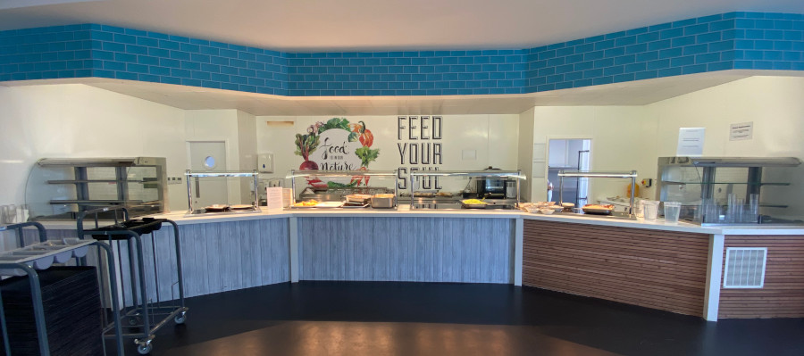 New service counter in Swinford Court Refectory