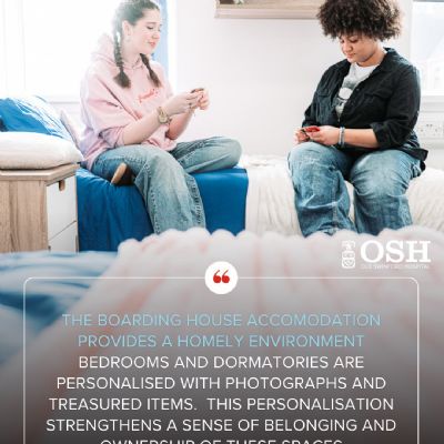 The boarding house accomodation provides a homely environment